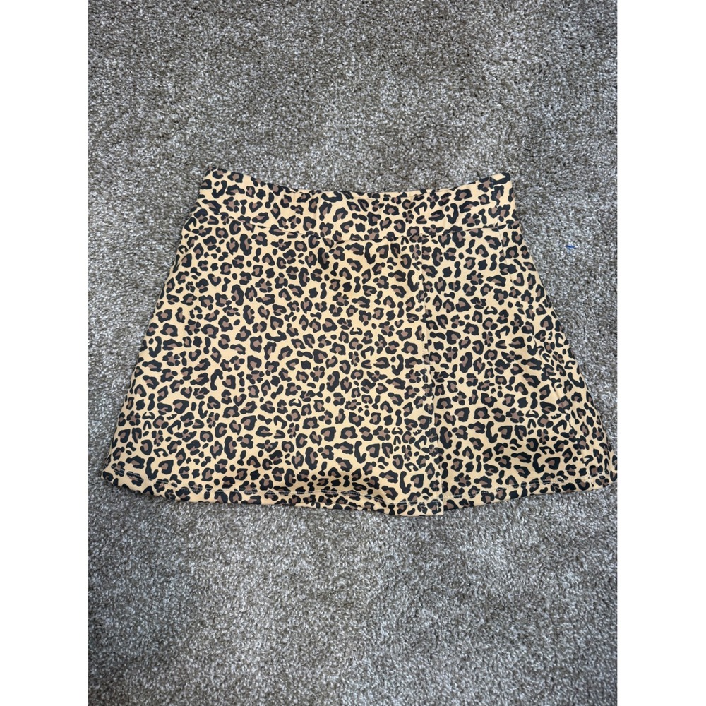 Kimberly C Leopard Print Athletic Skort Womens Medium Brown Black Wrap